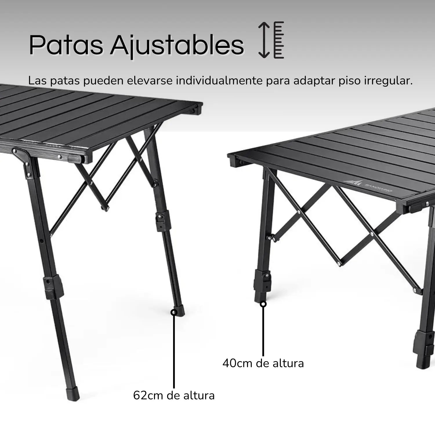 Patas Ajustables - Sandiario Mesa Plegable Elevable de Aluminio 89cm