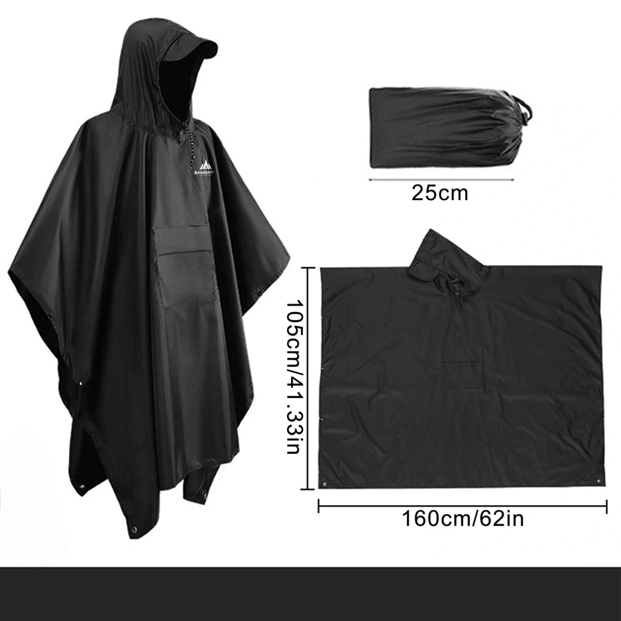 Sandiario Poncho Impermeable para Lluvia 160*105cm