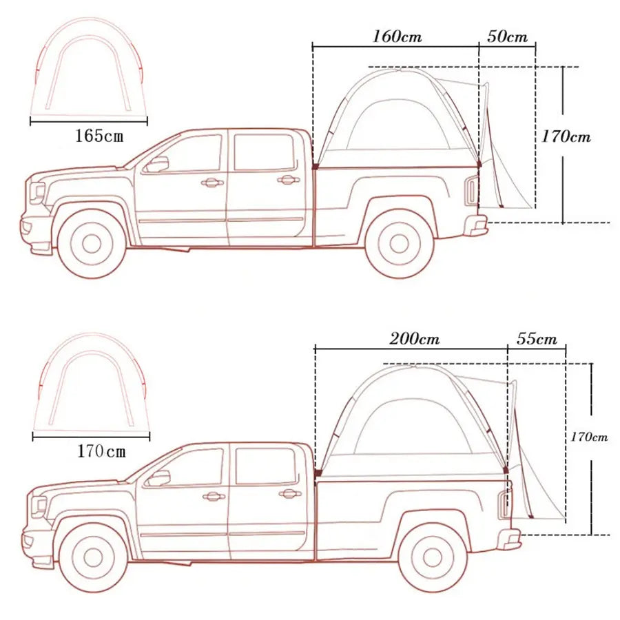 Sandiario Carpa Trasera Para Caja de Camioneta