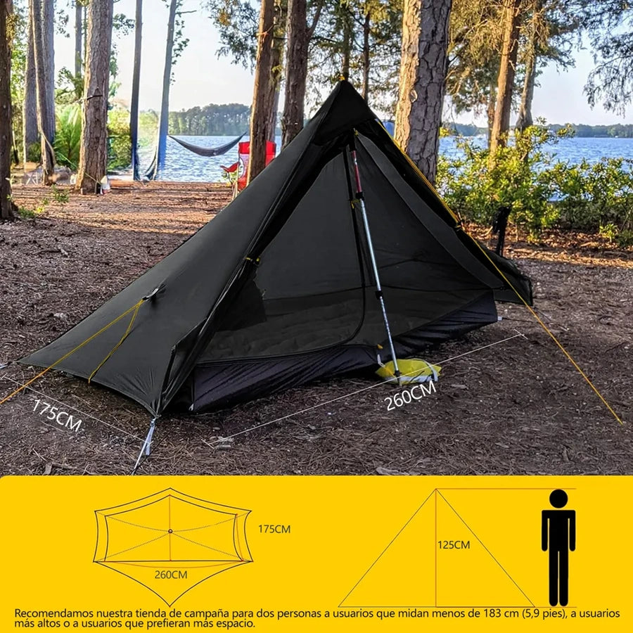Sandiario Carpa Piramidal de 1 Persona Individual sin Varilla