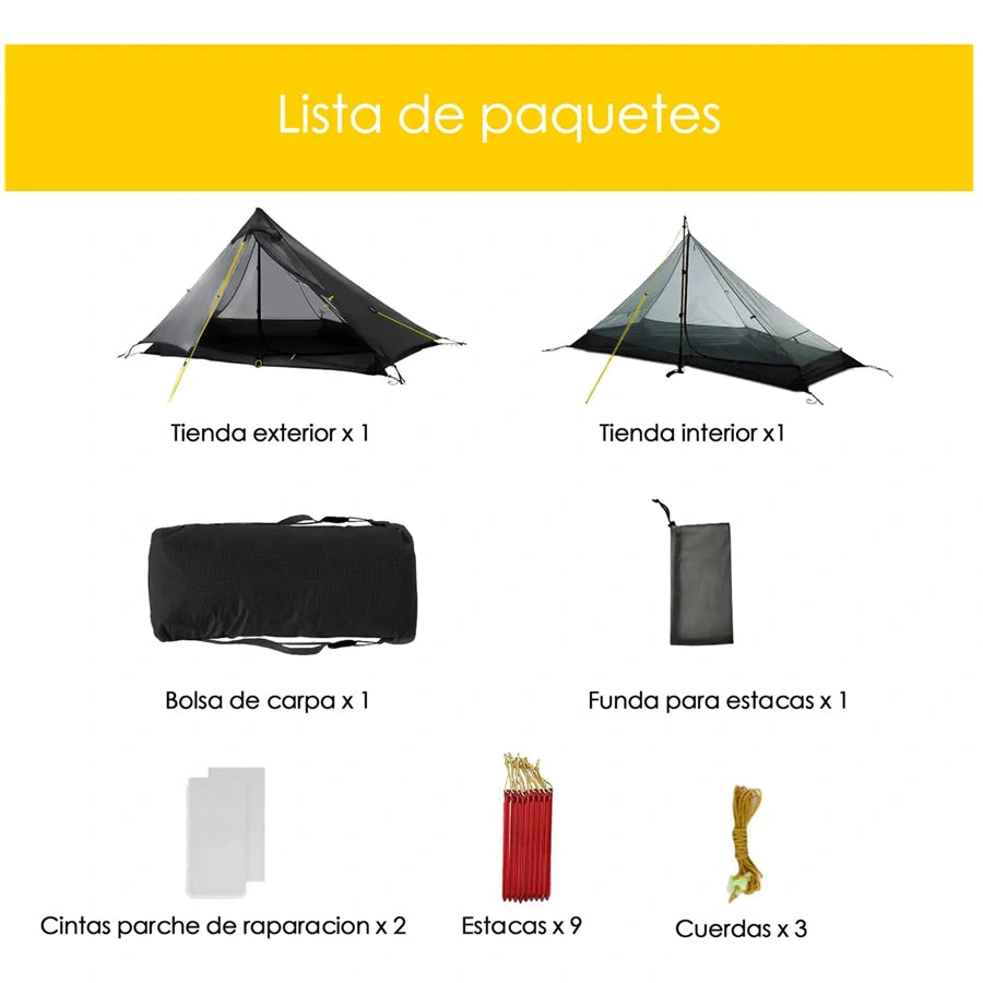 Sandiario Carpa Piramidal de 1 Persona Individual sin Varilla