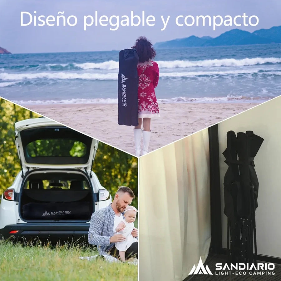 Sandiario Catre Plegable con Colchoneta