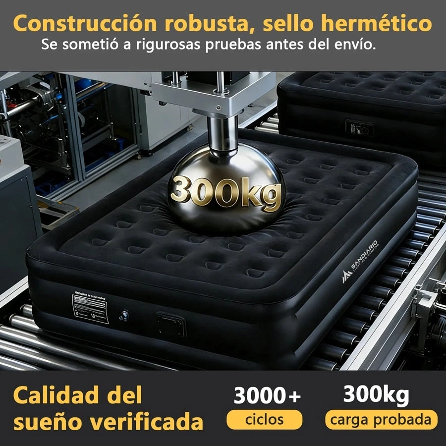 Sandiario Colchón Queen Inflable con Bomba Integrada