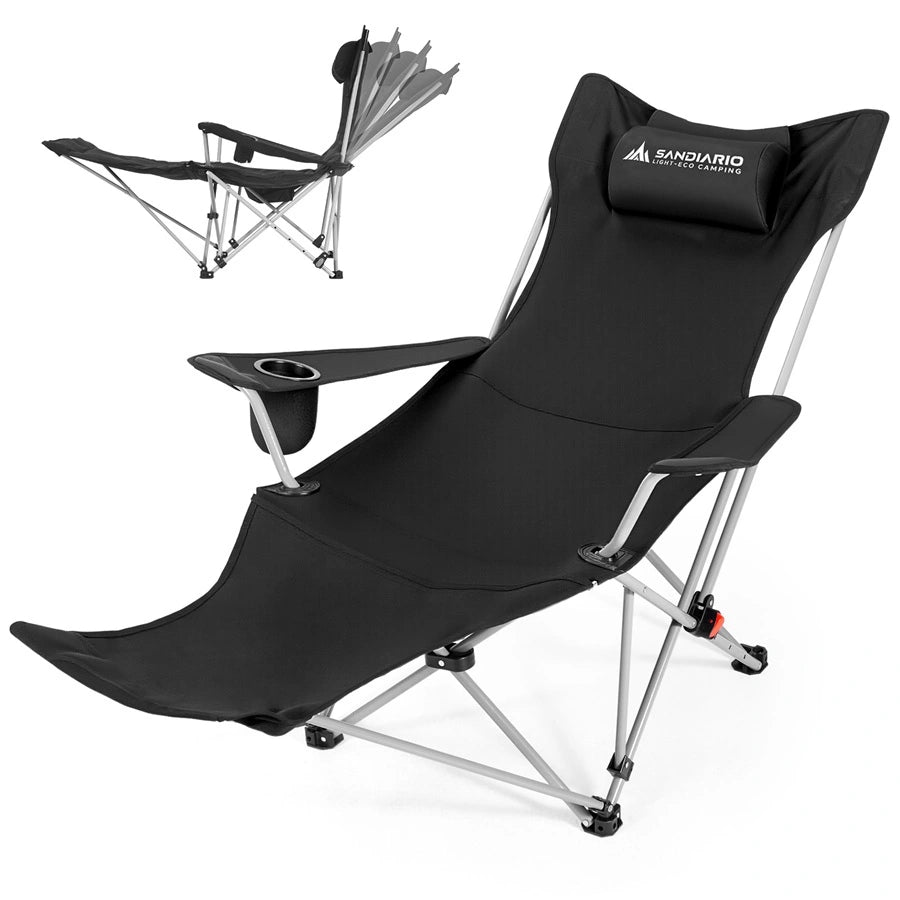 Sandiario Sillón de Playa Reclinable con Reposapiés