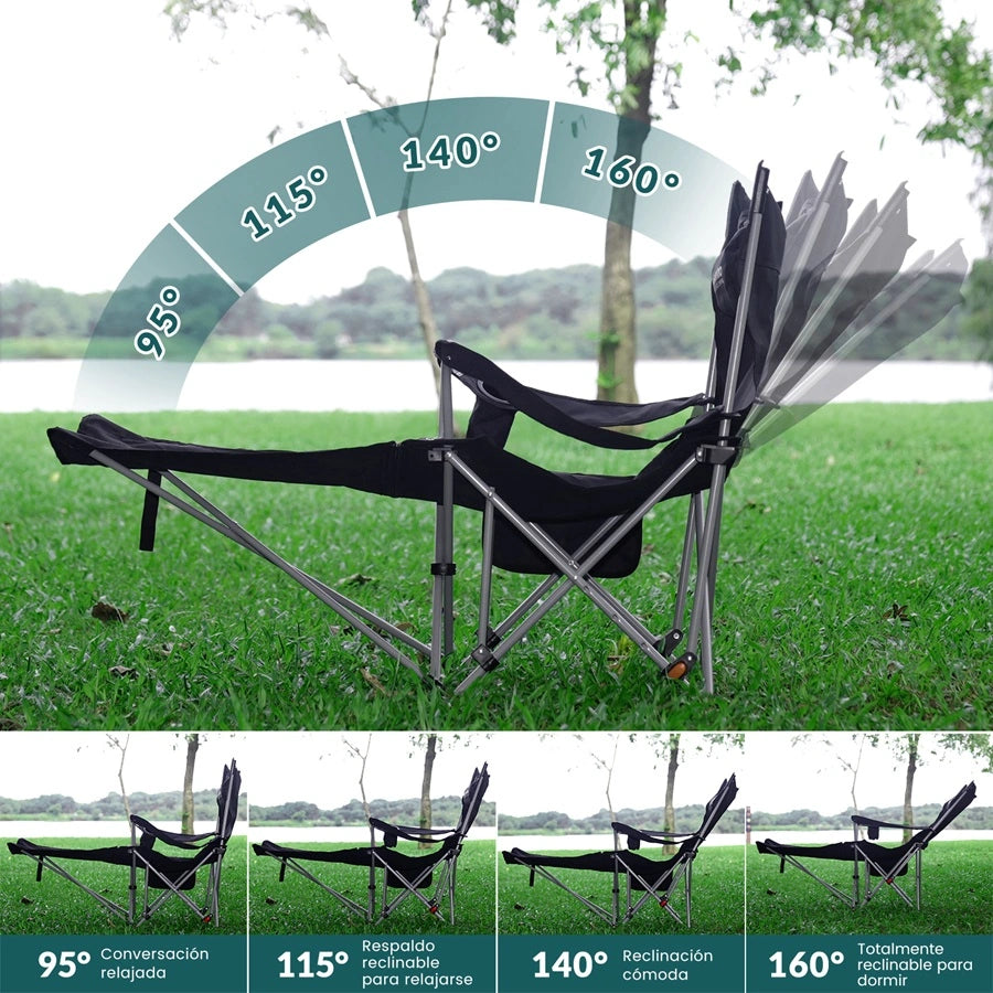 Sandiario Sillón de Playa Reclinable con Reposapiés