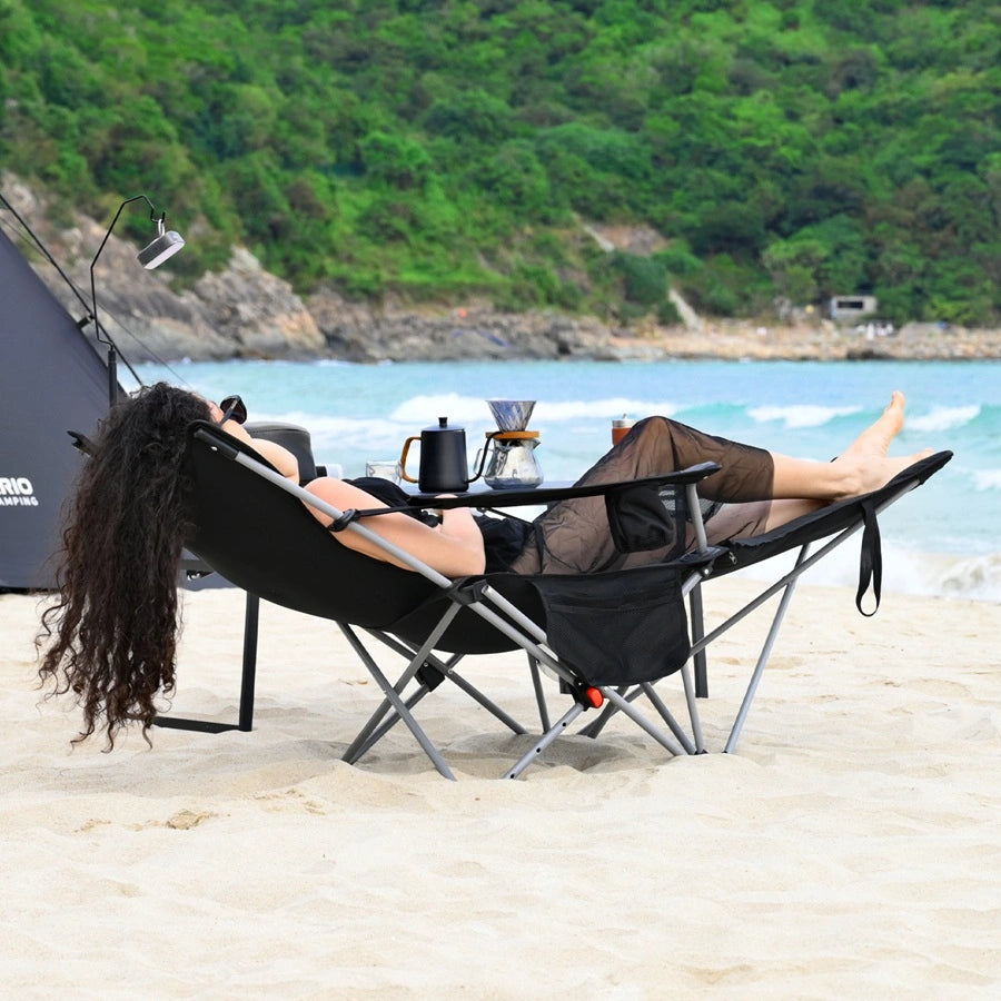 Sandiario Sillón de Playa Reclinable con Reposapiés