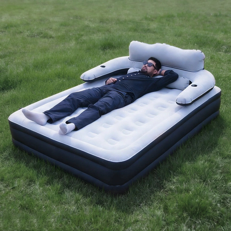 Sandiario Colchón Inflable Matrimonial con Cabecera y Bomba